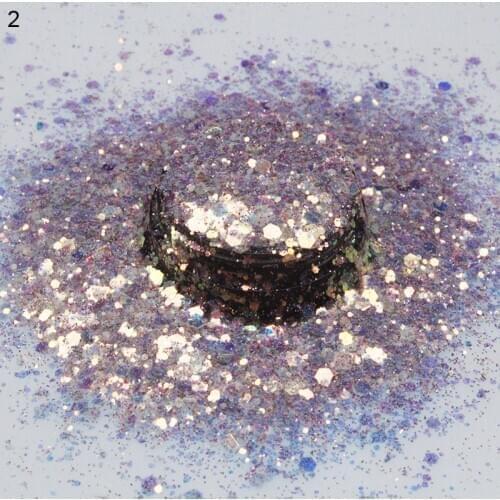 50g Holographic Glitter Sequins Mix Size Hexagon Shape Chunky 18 Colors Sparkly Flakes Slices Manicure Face/Nail Glitter HMD139