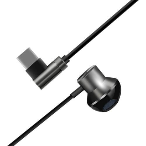 USB Type C Game Earphone L Shape Deep Bass Hifi Metal In-ear Earbuds Mic/Volume Control For XIAOMI MI 6 6X 8 SE Mix 2 2S Note 3