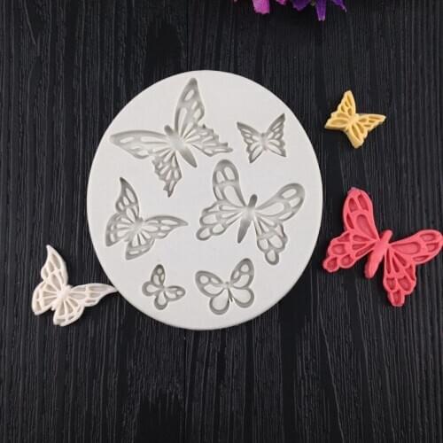 Exquisite 3pcs Mini Butterfly Wedding Party candy cake decorating liquid silicone mold bake tool WMJ-711