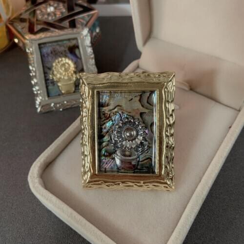 Van Goghs Japanese style classic oil painting Brooch shell dripping oil Enamel Brooch retro pin