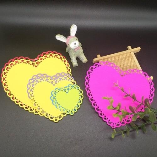 Beautiful 3-layer peach heart lace, loving metal cutting mold, decorative scrapbook template DIY, relief manual