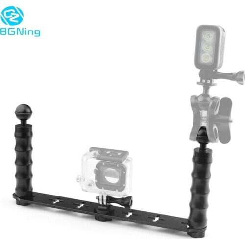 BGNing Dual Hand Grip Scuba Diving Light Arm Stabilizer Rig for Underwater for GoPro HERO 7 6 5 EKEN XIAOYI Action Camera