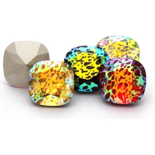 Square Patina Glitter Crystal K9 Rhinestones Jewelry Craft Pointback for Craft Glue on Clothing Garment Dress Beads Decoration