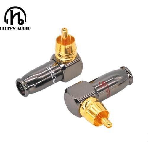 Hifi audio L type RCA connector of amplifier rca cable plug King RCA Gold-plated hifi RCA plug