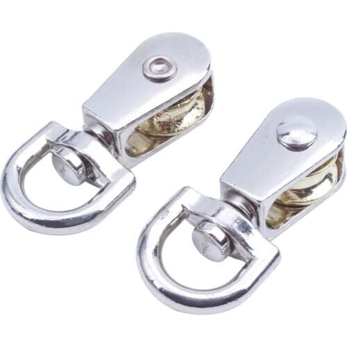 Hot 2-Piece 12mm Diameter metal Single Sheave Fixed Eye Rope Pulley - Silver