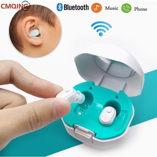 Mini Ear Bluetooth Hearing Aids Apparatus In Ear Invisible Hearing Aid Assistant Adjustable Sound Amplifier For Deaf Elderly
