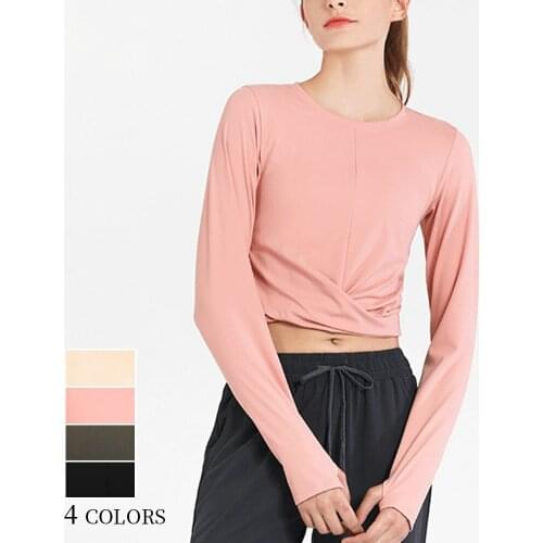 4 Color Nude Temperament Fashion Fitness Clothes New Training Cover Refers To Long Sleeve Running Top Yoga Clothes for Women