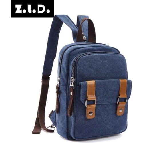 Z.L.D.Fashion Canvas Backpack Large Capacity Travel Backpack Casual Men And Women Backpack Daily Necessities Small Square Bag