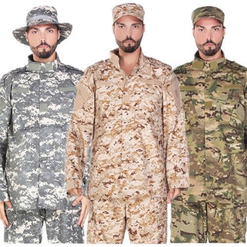 Men Army Tactical Military Uniform Camouflage Combat Shirt Clothes Special Forces ACU Militar Uniforms for Man Set 17 color