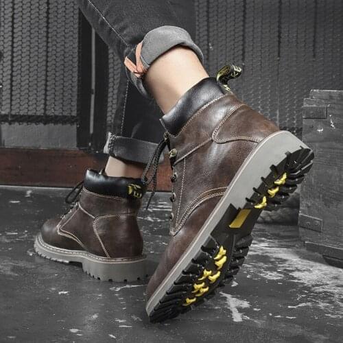 Handmade men High tactical ankle leather winter for hombre sole zapatillas summer sport bocanci mens zapatos boots top military