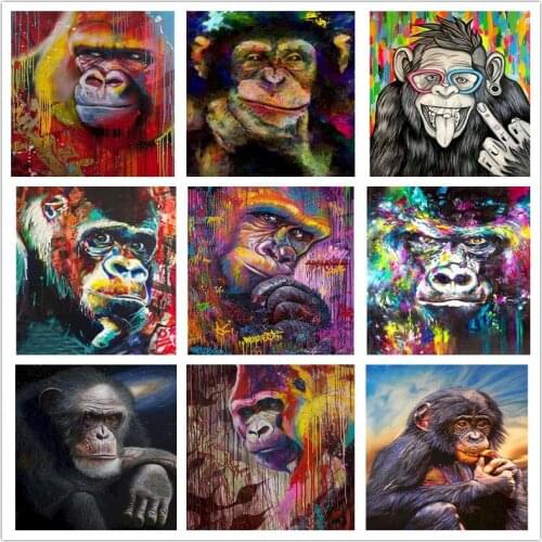 Frame DIY Oil Painting By Numbers For Adults Pictures orangutans HandPainted DIY Framed On Canvas Unique Gift