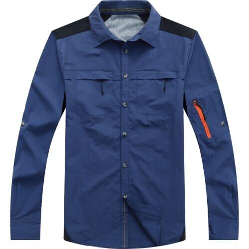 Outdoor quick drying mens suit long sleeve mens breathable quick drying shirt quick drying clothes and trousers set