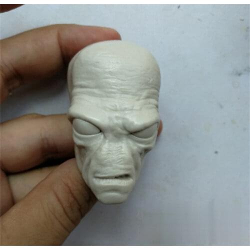 Unpainted 1/6 Scale Movie Character Alien Kade Head Sculpt Model For Action Figure Dolls Painting Exercise (head a little big)