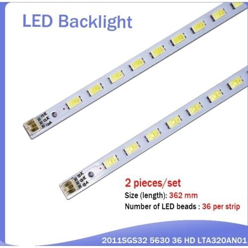 New 2pcs 36LED 362mm LED backlight stripr for 32F6030 LJ64-03019A SLED 2011SGS32 5630 36 HD LTA320HN02 LTA320AN01 replace