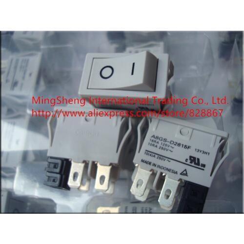 Original new 100% A8GS-D2615F 10A 250V power switch with overload rocker switch 2gear type inductor current protection