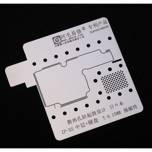 BGA Stencil Reballing Plate for iPhone XS XS MAX X Motherboard Middle Layer Hard Disk Solder Template BGA Rework Tools