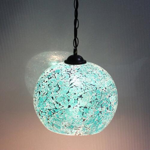 Tradtional 8" Glass Spliced Iron Chain Pendant light Tiffany hallway Pendant Light Living Room Bedroom Pendant Light