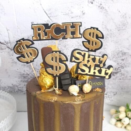 Simple baking cake decoration dollar shape cake topper hat children birthday party party decoration supplies cute gifts