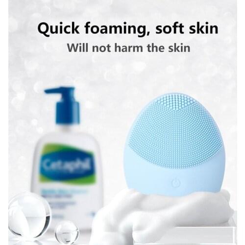 Silicone Face Cleansing Brush Mini Electric Face Cleanser Electric Facial Cleanser Cleansing Skin Deep Washing Massage Brush