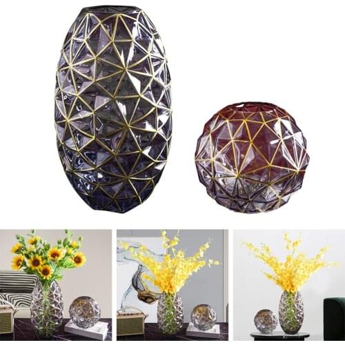 Modern Glass Flower Vase Planter Pot Centerpieces Office Living Room Desktop