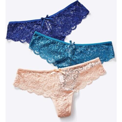 New sexy women thong low waist t-pants luxury transparent lace panties hollow out female underwear triangle cotton crotch