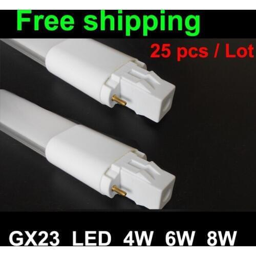 High quality 180 degree AC220V LED Plug lights GX23 socket 4W 6W 8W 35 28 18 pcs SMD 2835 tube lamp GX23 LED lamp