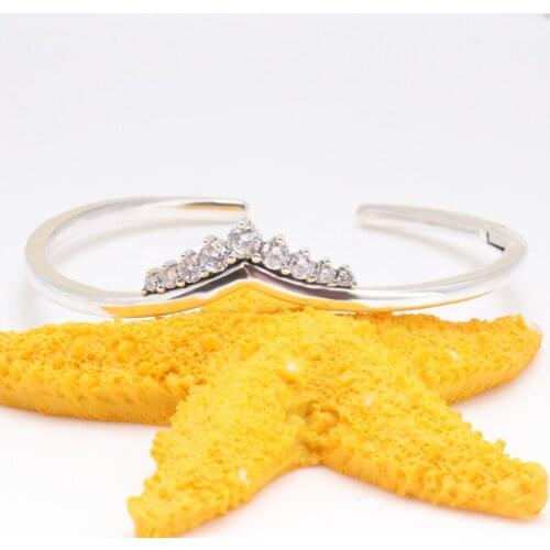 Bewill Authentic 100% 925 Sterling Silver Christmas new meteor open Crown Clear Crystal Charm Original bracelet for Women Gift