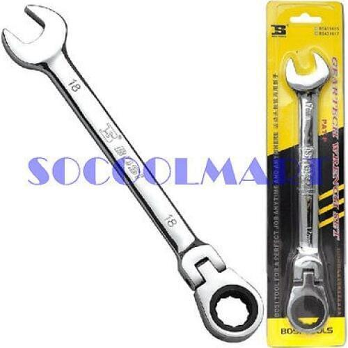 1PCS 15mm U Shaped Open Ring End Reversible Combination Ratchet Wrench Tool