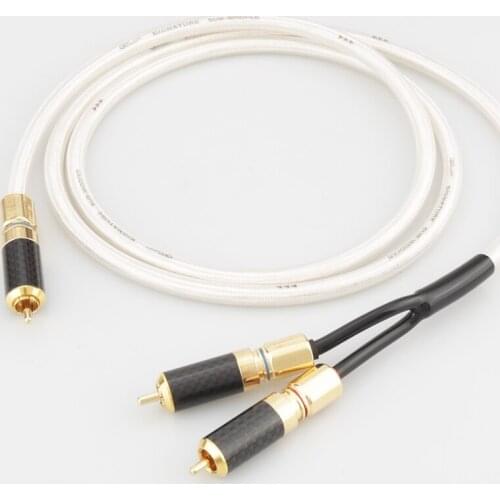 1Piece Audiocrast A26 Silver plated one RCA to Two RCAs Audio cable 1 to 2 RCA cable Silver plated Carbon fiber RCA
