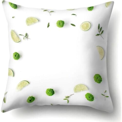 1pc Green Leaves Printing Pattern Pillowcase Cover Tropical Plants Pillow Cover Polyester Pillow Case Cushion 45x45m
