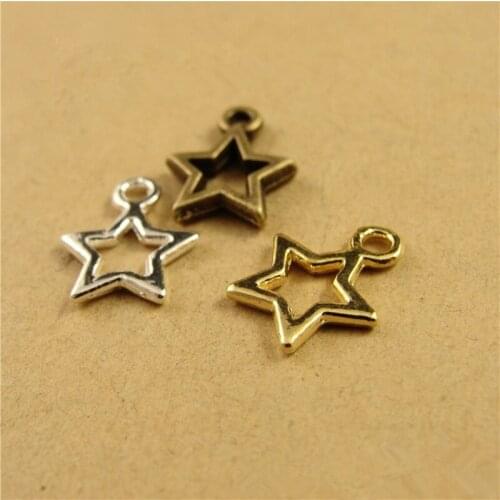 13*10MM Antique bronze/gold/silver Color vintage style metal alloy pentagram charms pendant diy jewelry hm685