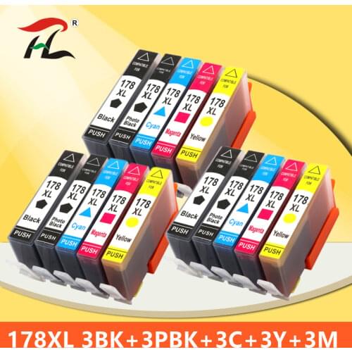 YLC 15pcs 178XL Compatible For HP178 XL For HP Deskjet 5510 5515 6510 B109a B109n B110a B210b B209a B210a 3070A printer