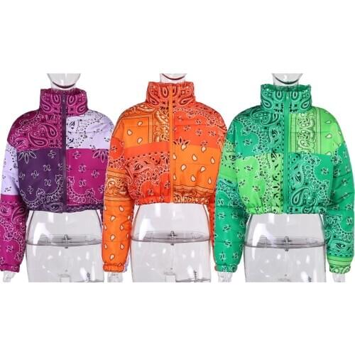 2020 Girls Filled Cotton Winter Coats Women Long Sleeve Bandana Jackets Down Coats Women Puffer Bubble Girl Coats