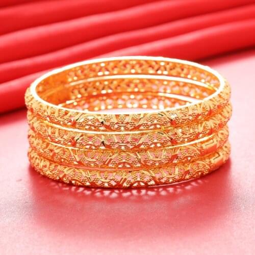 4Pieces Bracelet for Women Dubai Bangles Ethiopian Bangles African Jewelry Arab Middle East