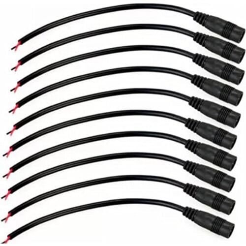 5/10pcs 5.5x2.1MM Plug DC Jack Female Cable Wire Connector For 3528 5050 LED Strip Light Plug Adapter