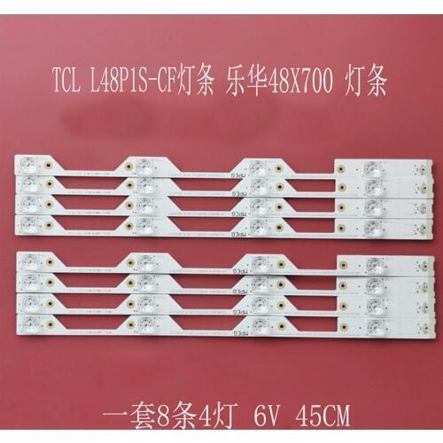 8pcs 4lamps For TCL L48P1S-CF L48P1-CUD B48A858U LED Backlight strip 4C-LB4804-ZM1 4C-LB4804-ZM01J GIC48LB14-3030F2.1e