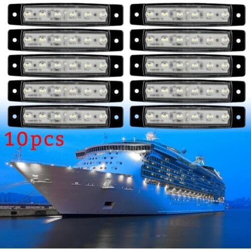 White 6LED Rock Light 10PCS Cabin Deck Stair Boat Courtesy Lights Stern Practical