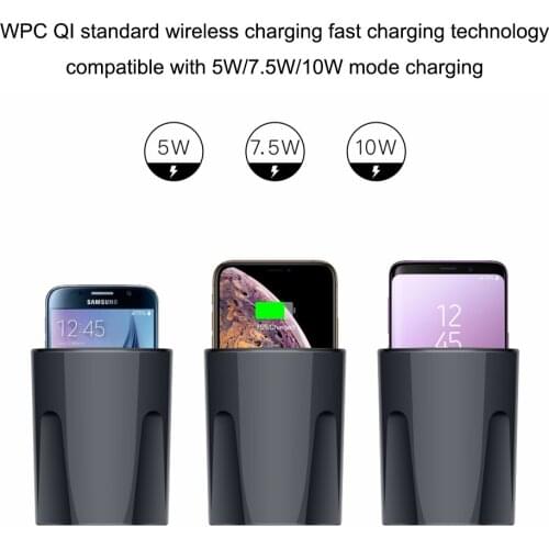 X9A 5/7.5/10W Four-in-one Wireless Car Charger Water Cup Charging QI Dual USB For Apple For Samsung Airpods DC12-24V/5A
