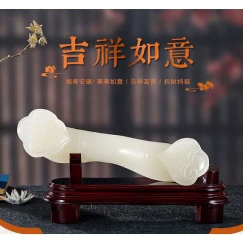 Boutique new natural jade Ruyi home accessories living room entrance wine cabinet ornaments ornaments