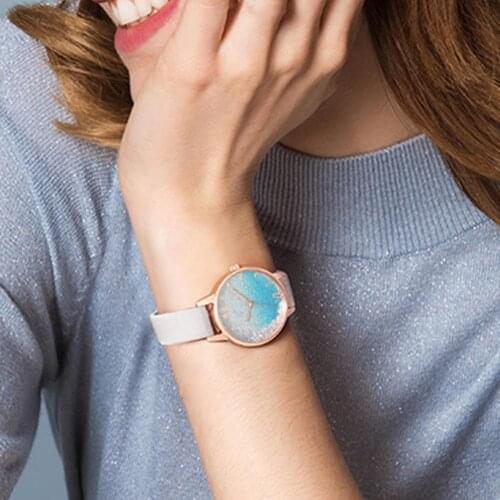 Women Watch Casual Quicksand Stainless Steel Mesh Band Leather Strap Quartz Wristwatch Ladies Simple Bracelet Clock Reloj Mujer