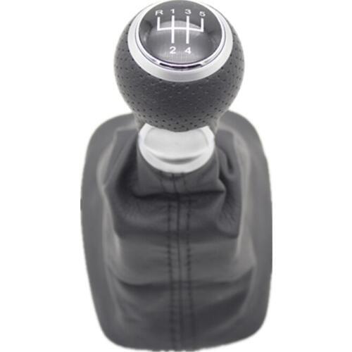 For Skoda Fabia MK1 1999 2000 2001 2002 2003 2004 2005 2006 2007 2008 Car-Styling 5 Speed Gear Stick Shift Knob Leather Boot