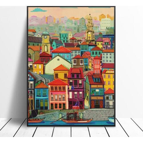 Porto Art Canvas Poster Home Decoration Painting No Frame