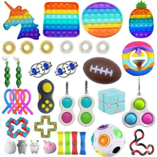 Fidget Toys Set Anti Stress Pack Strings Marble Relief Gift Adults Children Antistress Figet Box