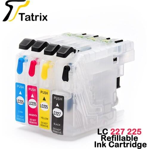 LC227 LC225 Refillable Ink Cartridge 4PK For Brother DCP-J4120DW /J4420DW/J4620DW/J4625DW/J5320DW/J5620DW/J5625DW/J5720DW