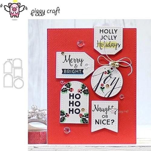 Piggy Craft metal cutting dies cut die mold Various tag labels Scrapbook paper craft knife mould blade punch stencils dies