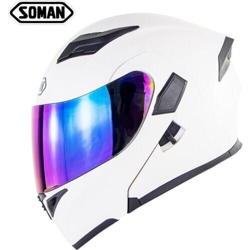 Motorcycle helmet double mirror helmet open face helmet full helmet men and women four seasons motorcycle helmet