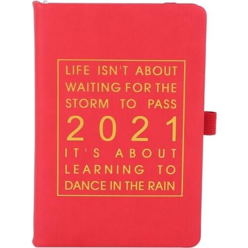 New Fashion Agenda 2021 English Language Thicken Notebook A5 Leather Soft Cover School Planner Efficiency Journal
