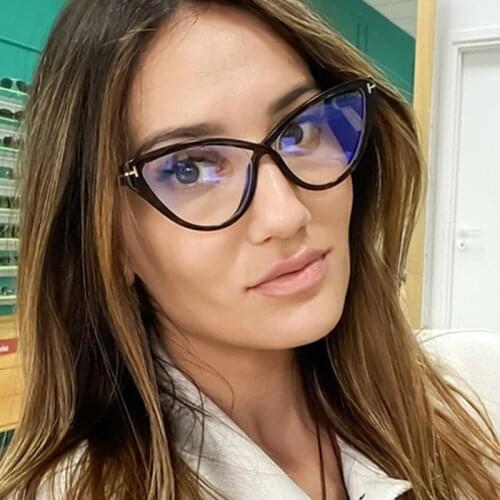 Cat Eye Glasses Frames For Women Retro Trendy Pointed Cat Eye Ladies Designer Sun Glasses Fashion Shades Vintage Glasses