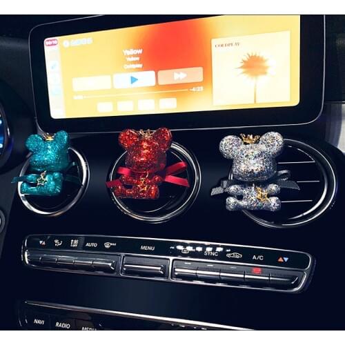 Creative Car Air Freshener Cute Bear Perfume Clip Fragrance Diffuser Auto Vents Scent Odor Freshener Auto Interior Decoration