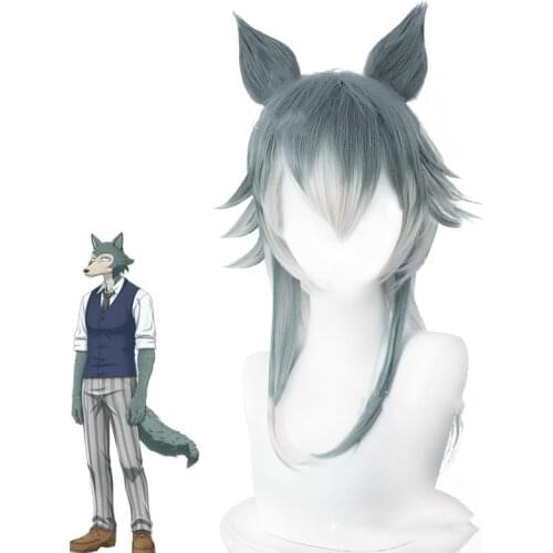 Unisex Anime BEASTARS Legoshi Haru Louis Cosplay Costume Gray Heat Resistant Synthetic Hair Men Women Wigs +Wig Cap Props